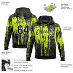 Custom Stitched Neon Green Black-White 3D Pattern Design Dripping Splatter Art Sports Pullover Sweatshirt Hoodie photo 2