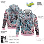 Custom Stitched Light Pink Black 3D Pattern Design Cherry Blossom Sports Pullover Sweatshirt Hoodie photo 2