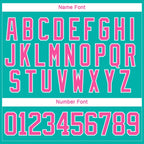 Custom Aqua Pink-White 3D Splash Hockey Lace Neck Jersey photo 4