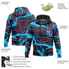 Custom Stitched Light Blue Black-Pink 3D Pattern Design Sports Pullover Sweatshirt Hoodie photo 2