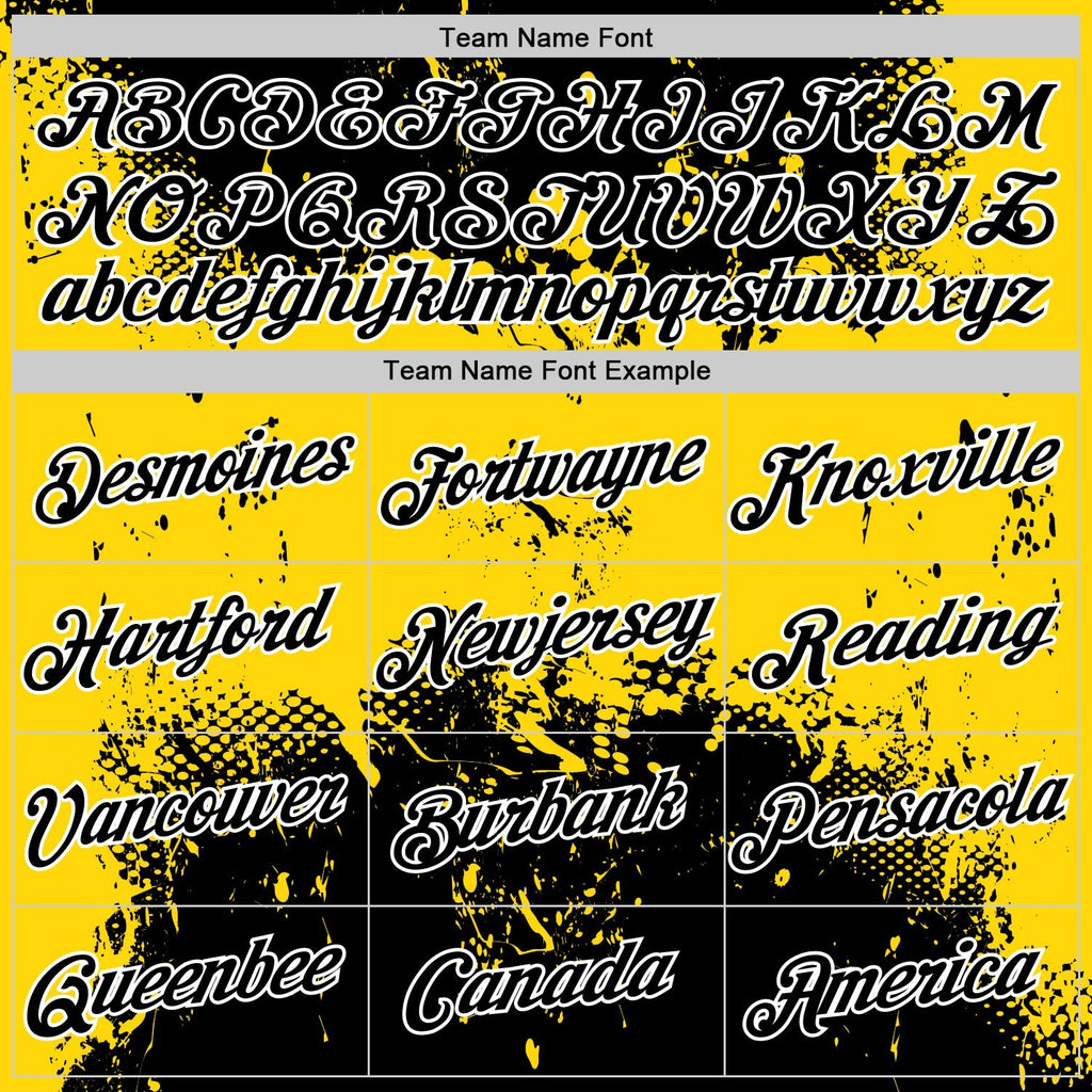 Custom Stitched Black Yellow-White 3D Pattern Design Abstract Splatter Grunge Art Sports Pullover Sweatshirt Hoodie photo 2