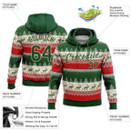 Custom Stitched Red Green-Cream 3D Christmas Reindeers Sports Pullover Sweatshirt Hoodie photo 2