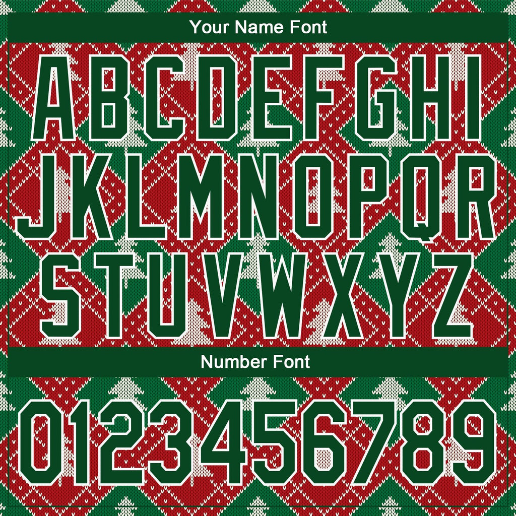 Custom Stitched Red Green-White 3D Christmas Trees Sports Pullover Sweatshirt Hoodie photo 4
