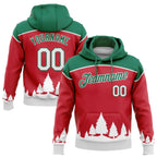 Custom Stitched Red White-Kelly Green 3D Christmas Trees Sports Pullover Sweatshirt Hoodie photo 1