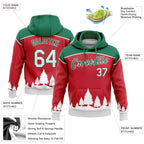 Custom Stitched Red White-Kelly Green 3D Christmas Trees Sports Pullover Sweatshirt Hoodie photo 2