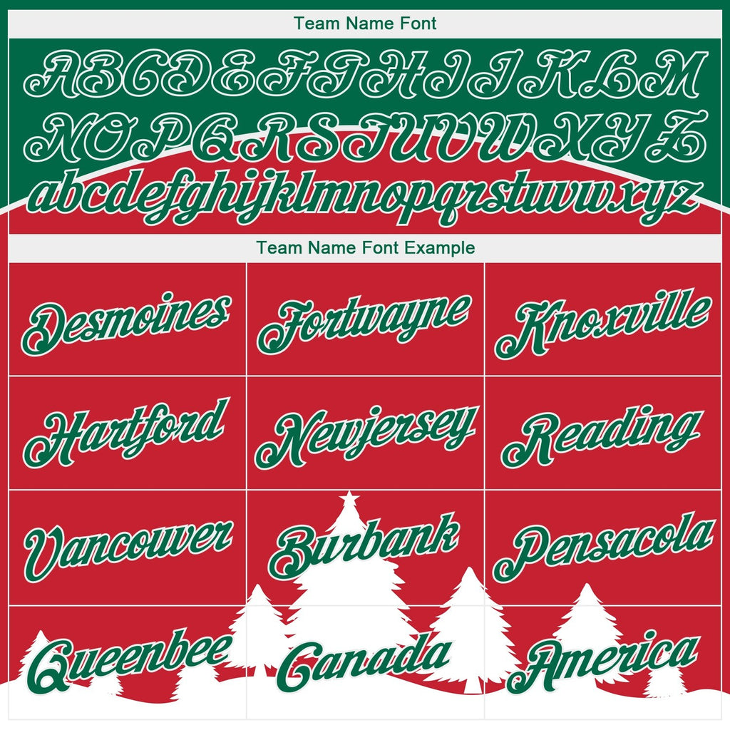 Custom Stitched Red White-Kelly Green 3D Christmas Trees Sports Pullover Sweatshirt Hoodie photo 3