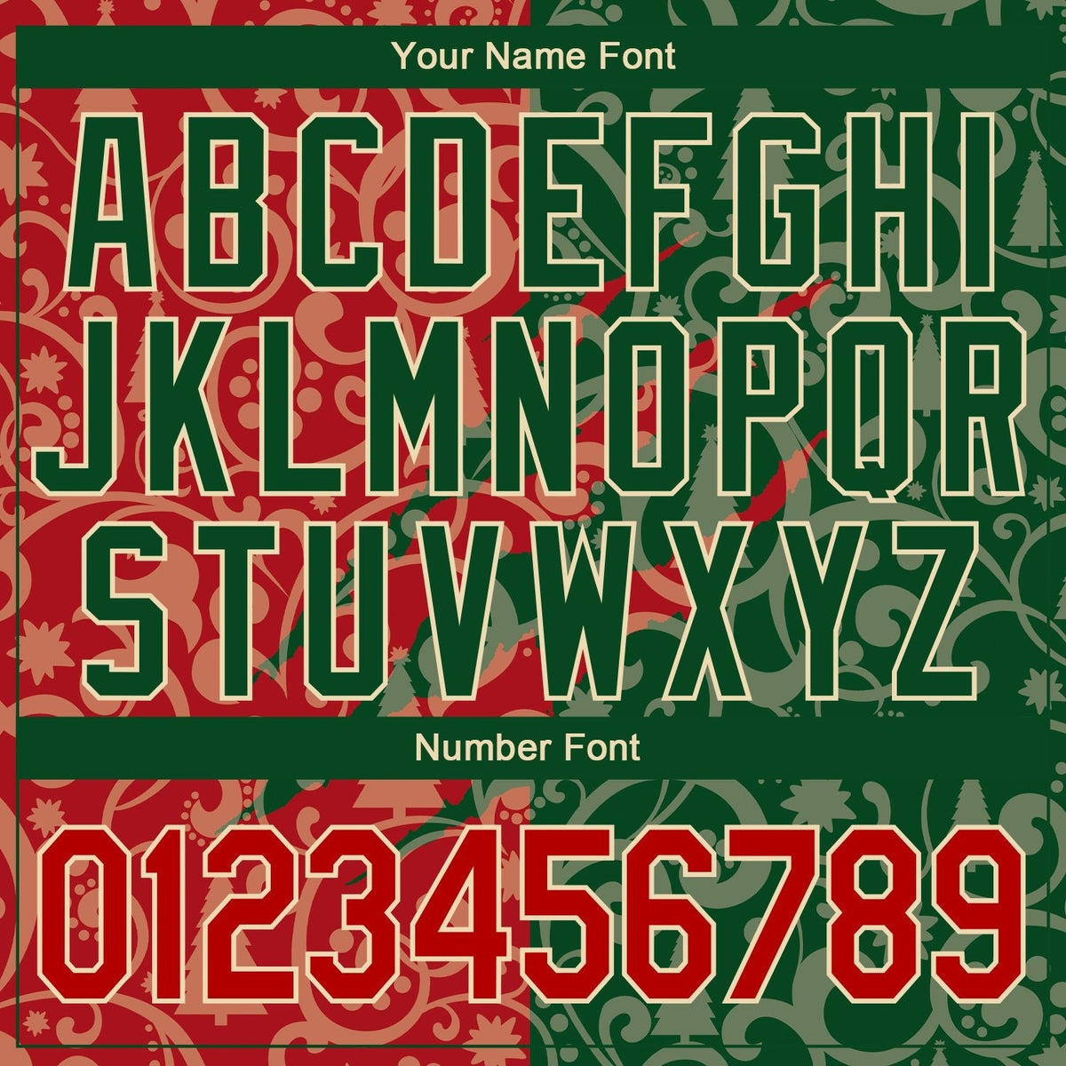 Custom Stitched Green Red-Cream 3D Christmas Sports Pullover Sweatshirt Hoodie photo 3