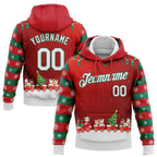 Custom Stitched Red White-Kelly Green 3D Christmas Sports Pullover Sweatshirt Hoodie photo 1