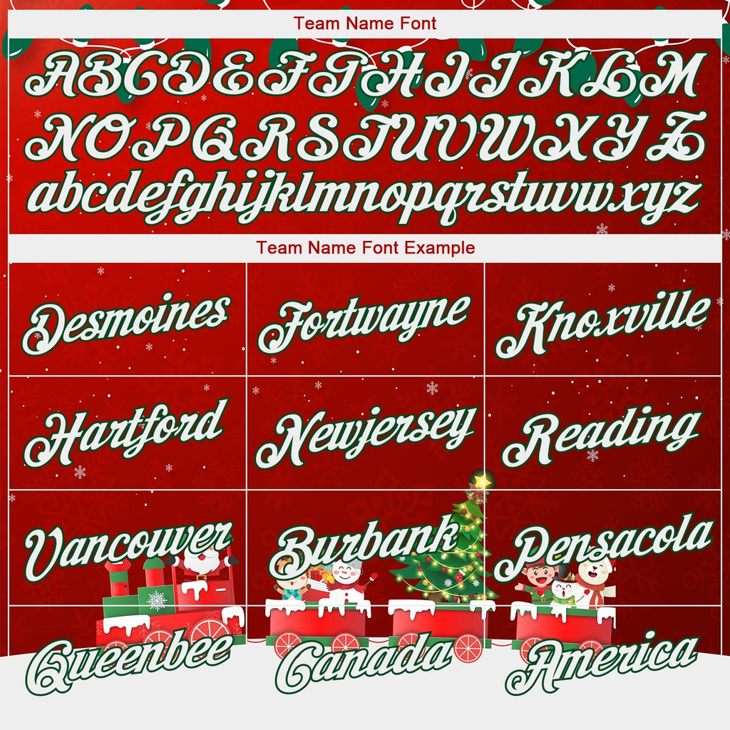 Custom Stitched Red White-Kelly Green 3D Christmas Sports Pullover Sweatshirt Hoodie photo 3