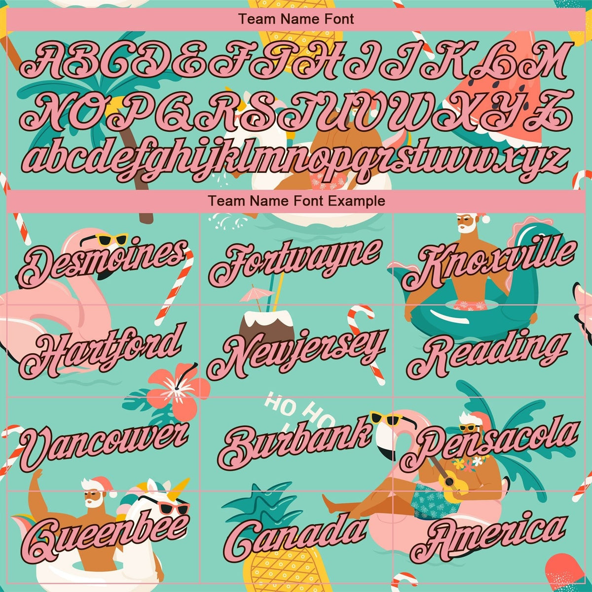 Custom Stitched Aqua Medium Pink-Brown 3D Tropical Christmas Santas With Reindeers And Flamingos Sports Pullover Sweatshirt Hoodie photo 2