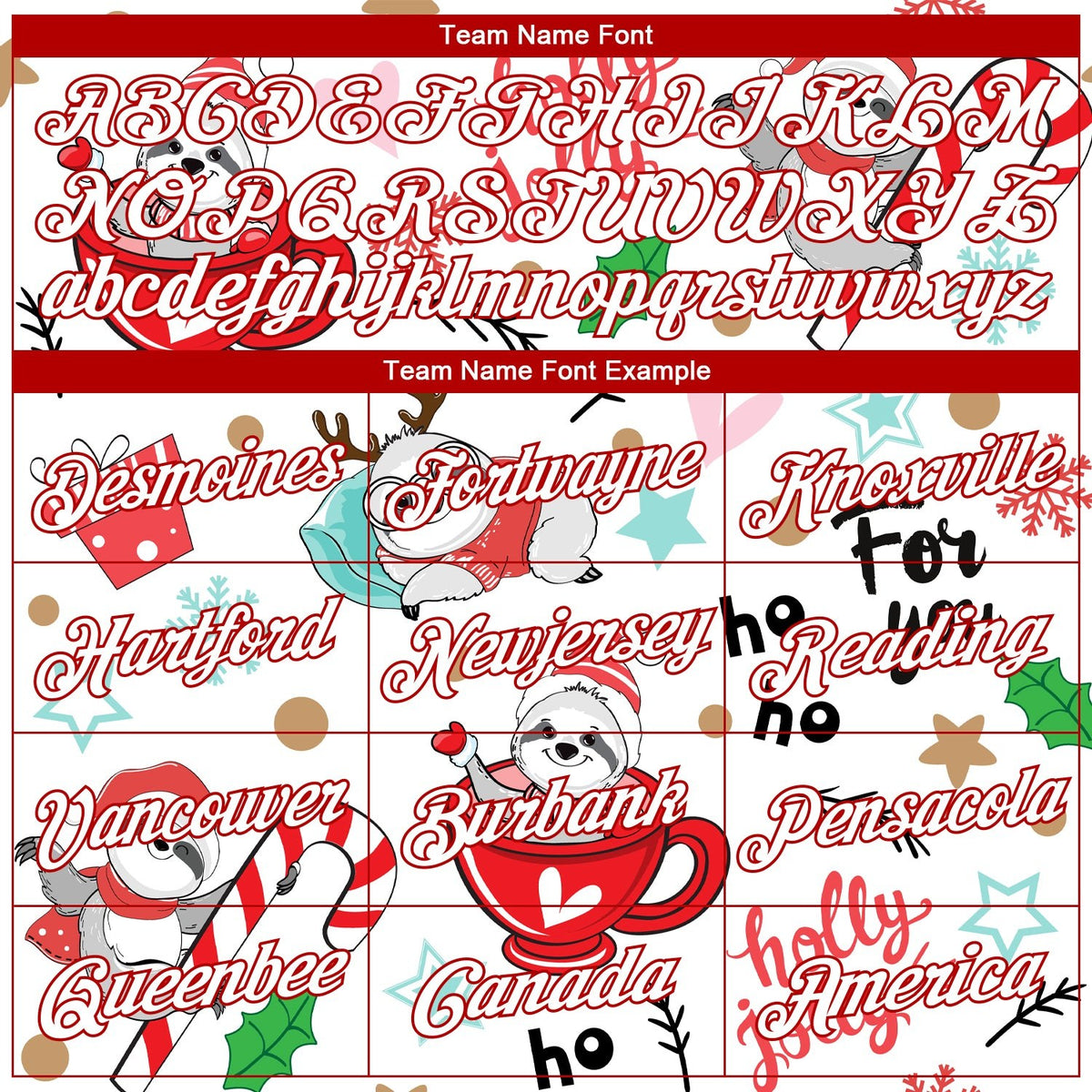 Custom Stitched White White-Red 3D Christmas Sloths Sports Pullover Sweatshirt Hoodie photo 2