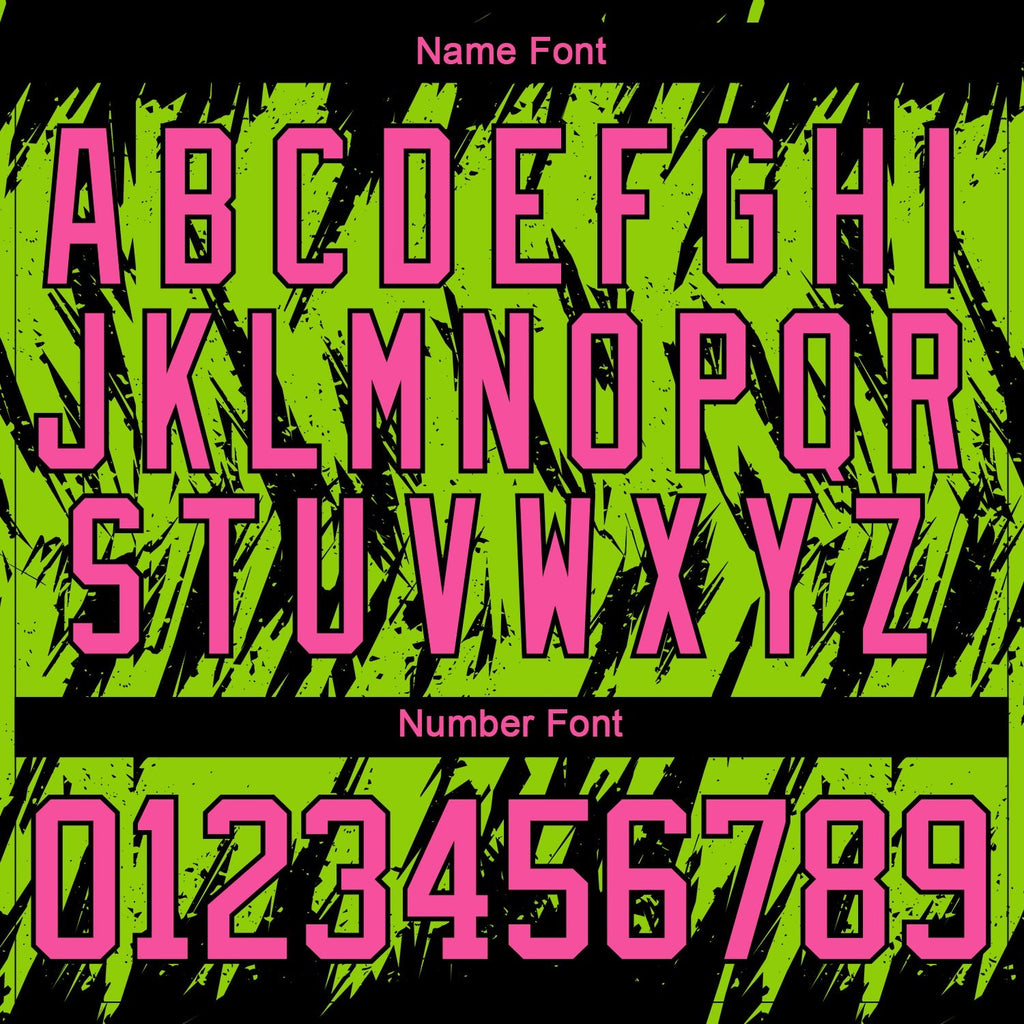 Custom Neon Green Pink-Black 3D Pattern Splash Art Hockey Lace Neck Jersey photo 4