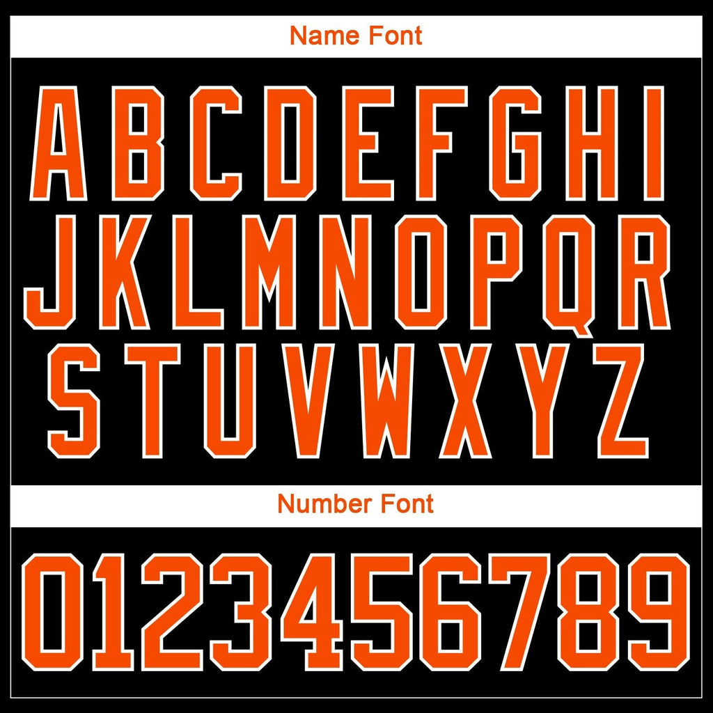 Custom Orange Black-White 3D Pattern Geometric Shape Hockey Lace Neck Jersey photo 6