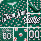 Custom Stitched Kelly Green White-Black Baseball Game Day New York Inspired Sports Pullover Sweatshirt Hoodie detail