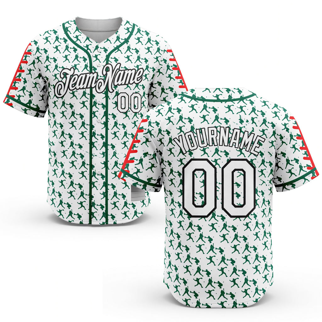 Custom Stitched White Kelly Green Red-Black Baseball Game Day New York Inspired Sports Pullover Sweatshirt Hoodie