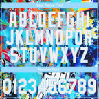 Custom Stitched Graffiti Pattern White-Light Blue Abstract Splash Sports Pullover Sweatshirt Hoodie photo 5
