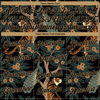 Custom Black Black-Old Gold 3D Pattern Design Tiger And Peacock Authentic Basketball Jersey photo 2