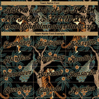 Custom Black Black-Old Gold 3D Pattern Design Tiger And Peacock Performance T-Shirt photo 2