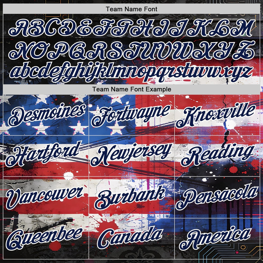Custom Red Navy Blue Black-White USA Flag Splash Soccer Jersey Performance T-Shirt photo 2