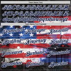 Custom Red Navy Blue Black-White USA Flag Splash Soccer Jersey Performance T-Shirt photo 2