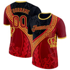 Custom Red Black-Yellow Belgium Soccer Jersey Performance T-Shirt