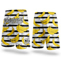 Custom Black White 3D Pattern Banana Authentic Basketball Shorts