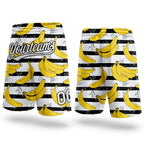 Custom Black White 3D Pattern Banana Authentic Basketball Shorts