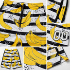 Custom Black White 3D Pattern Banana Authentic Basketball Shorts detail