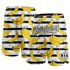 Custom Black White 3D Pattern Banana Authentic Basketball Shorts photo 1