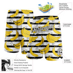 Custom Black White 3D Pattern Banana Authentic Basketball Shorts photo 2