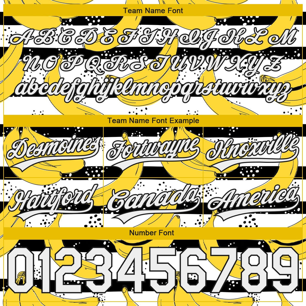 Custom Black White 3D Pattern Banana Authentic Basketball Shorts photo 3