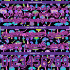 Custom Black Purple-Pink 3D Pattern Magic Mushrooms Psychedelic Hallucination Authentic Basketball Shorts photo 3