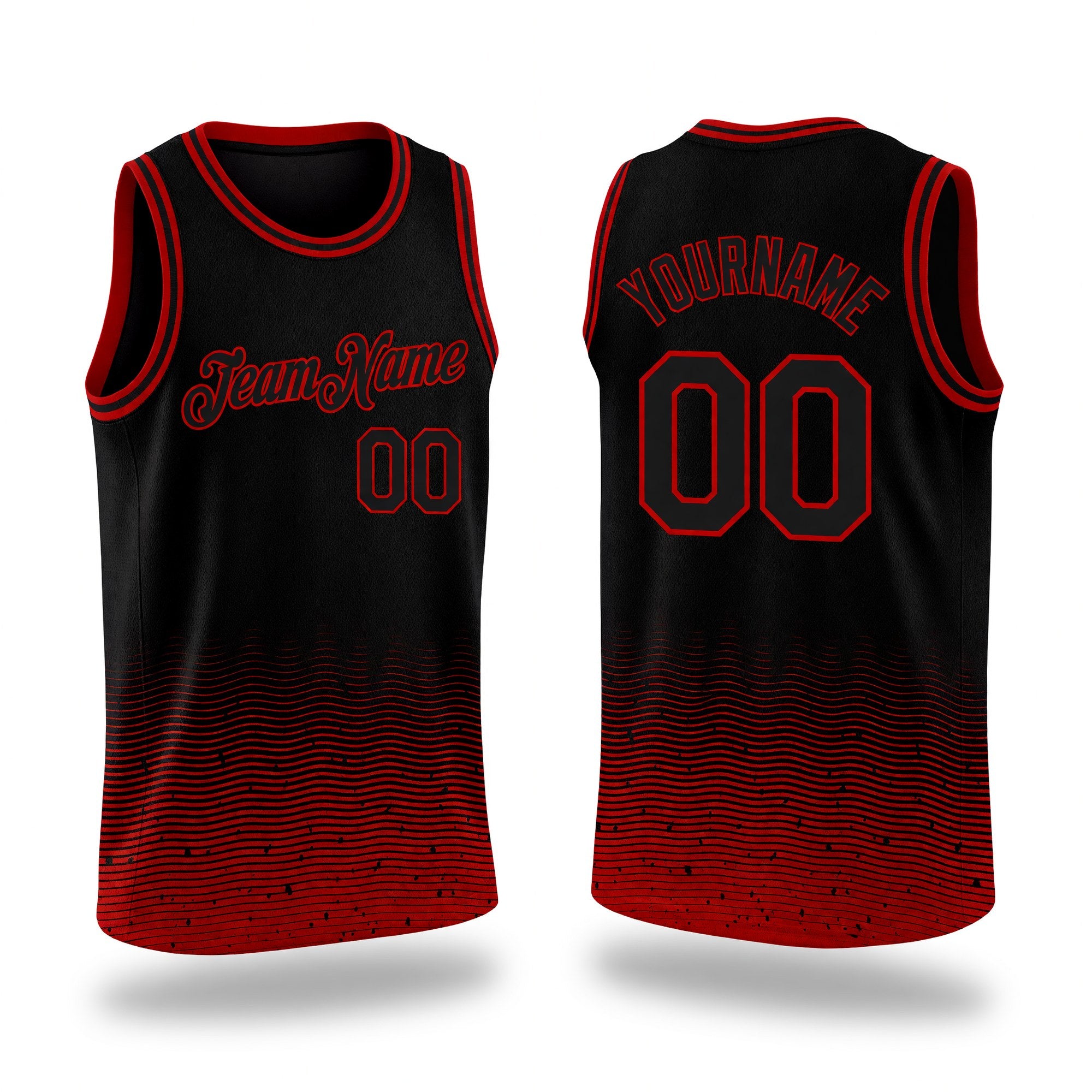 Custom Black Red Fade Fashion Authentic City Edition Basketball Jersey