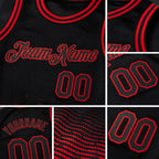 Custom Black Red Fade Fashion Authentic City Edition Basketball Jersey detail