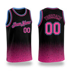Custom Black Pink-Light Blue Fade Fashion Authentic City Edition Basketball Jersey