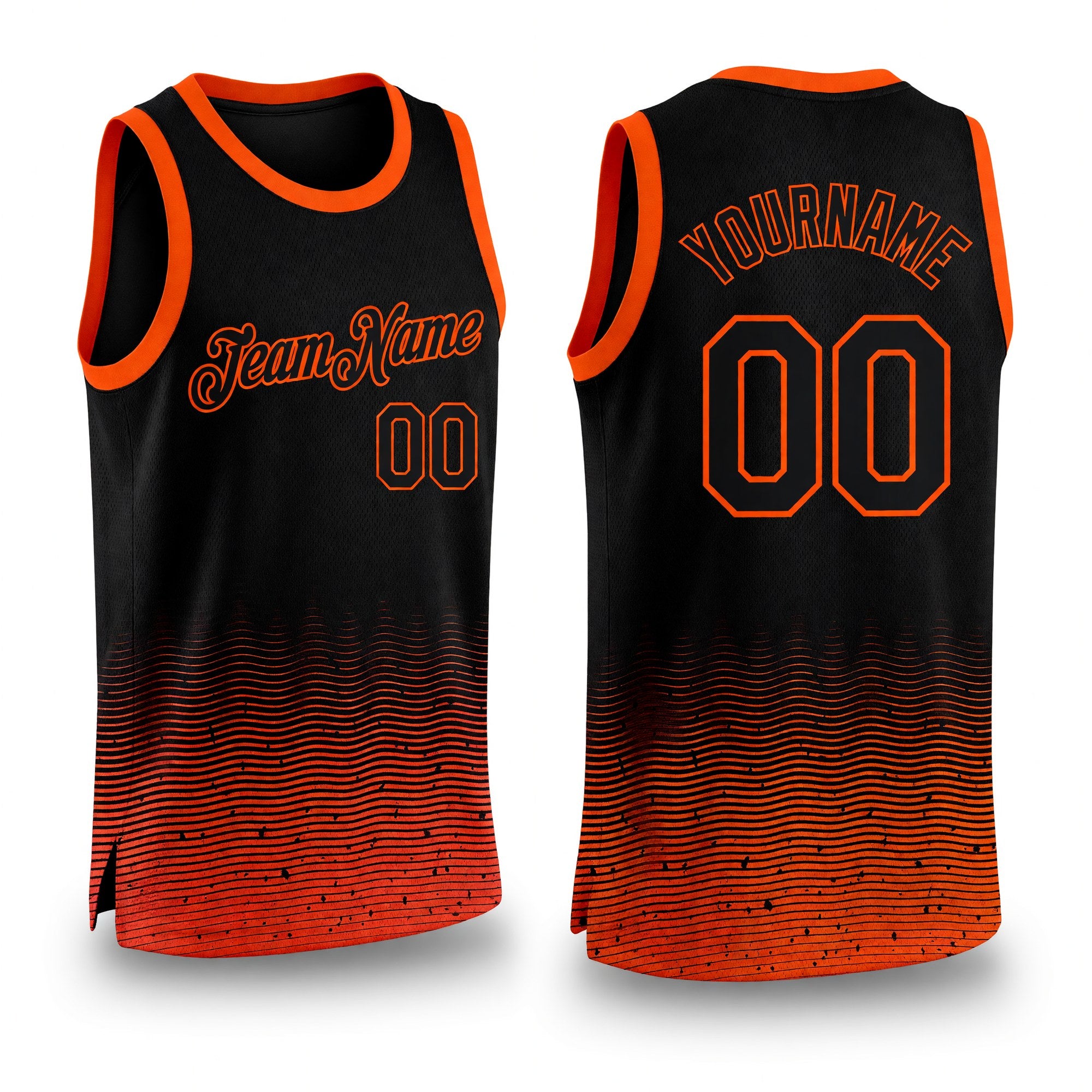 Custom Black Orange Fade Fashion Authentic City Edition Basketball Jersey