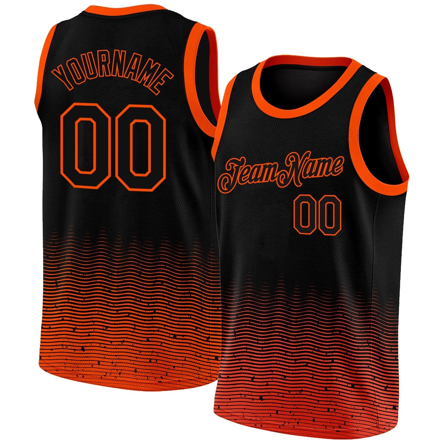 Custom Black Orange Fade Fashion Authentic City Edition Basketball Jersey photo 1
