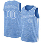 Custom Light Blue White Authentic City Edition Basketball Jersey photo 1