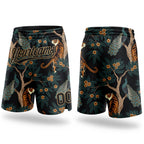 Custom Black Old Gold 3D Pattern 3D Pattern Design Tiger And Peacock Authentic Basketball Shorts