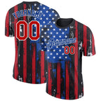 Custom Black Red-Royal 3D American Flag Fashion Performance T-Shirt photo 1