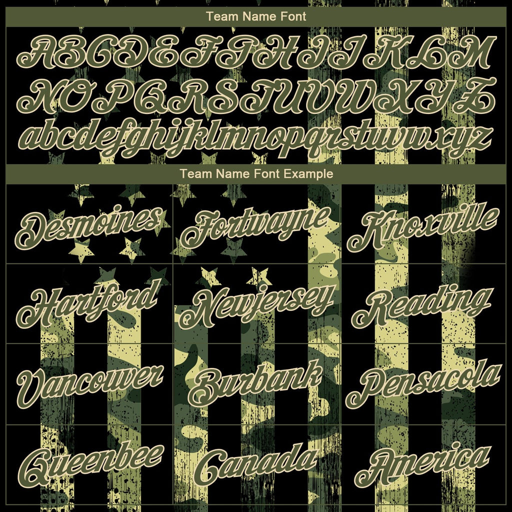 Custom Camo Olive-Cream 3D American Flag Fashion Performance Salute To Service T-Shirt photo 2
