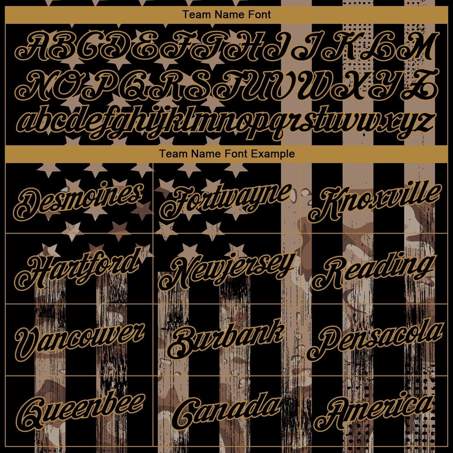 Custom Camo Black-Old Gold 3D American Flag Fashion Performance Salute To Service T-Shirt photo 2