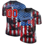 Custom Black Red-White 3D American Flag Fashion Performance T-Shirt photo 1