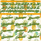Custom White Kelly Green-Gold 3D Pattern Design Pineapples Performance T-Shirt photo 2
