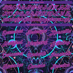 Custom Black Purple-Pink 3D Pattern Design Magic Mushrooms Over Sacred Geometry Psychedelic Hallucination Performance T-Shirt photo 2