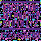 Custom Black Purple-Pink 3D Pattern Design Magic Mushrooms Psychedelic Hallucination Performance T-Shirt photo 3