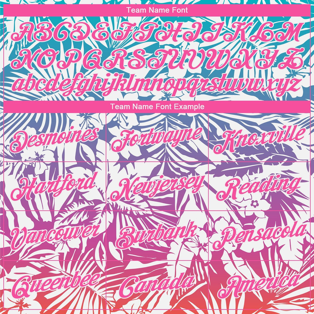 Custom Pink White 3D Pattern Design Tropical Palm Leaves Performance T-Shirt photo 1