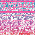 Custom Pink White 3D Pattern Design Tropical Palm Leaves Performance T-Shirt photo 1
