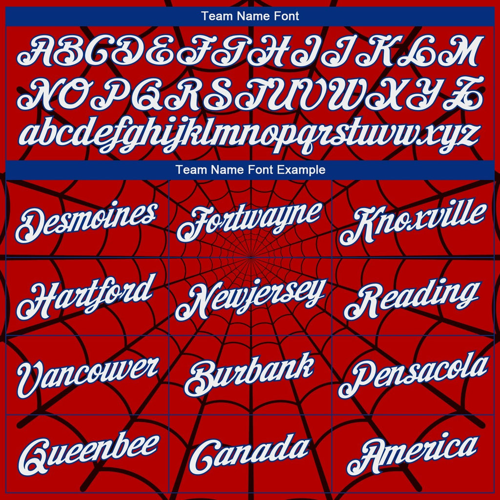 Custom Red White-Royal 3D Pattern Design Spider Performance T-Shirt photo 3