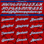 Custom Red White-Royal 3D Pattern Design Spider Performance T-Shirt photo 3